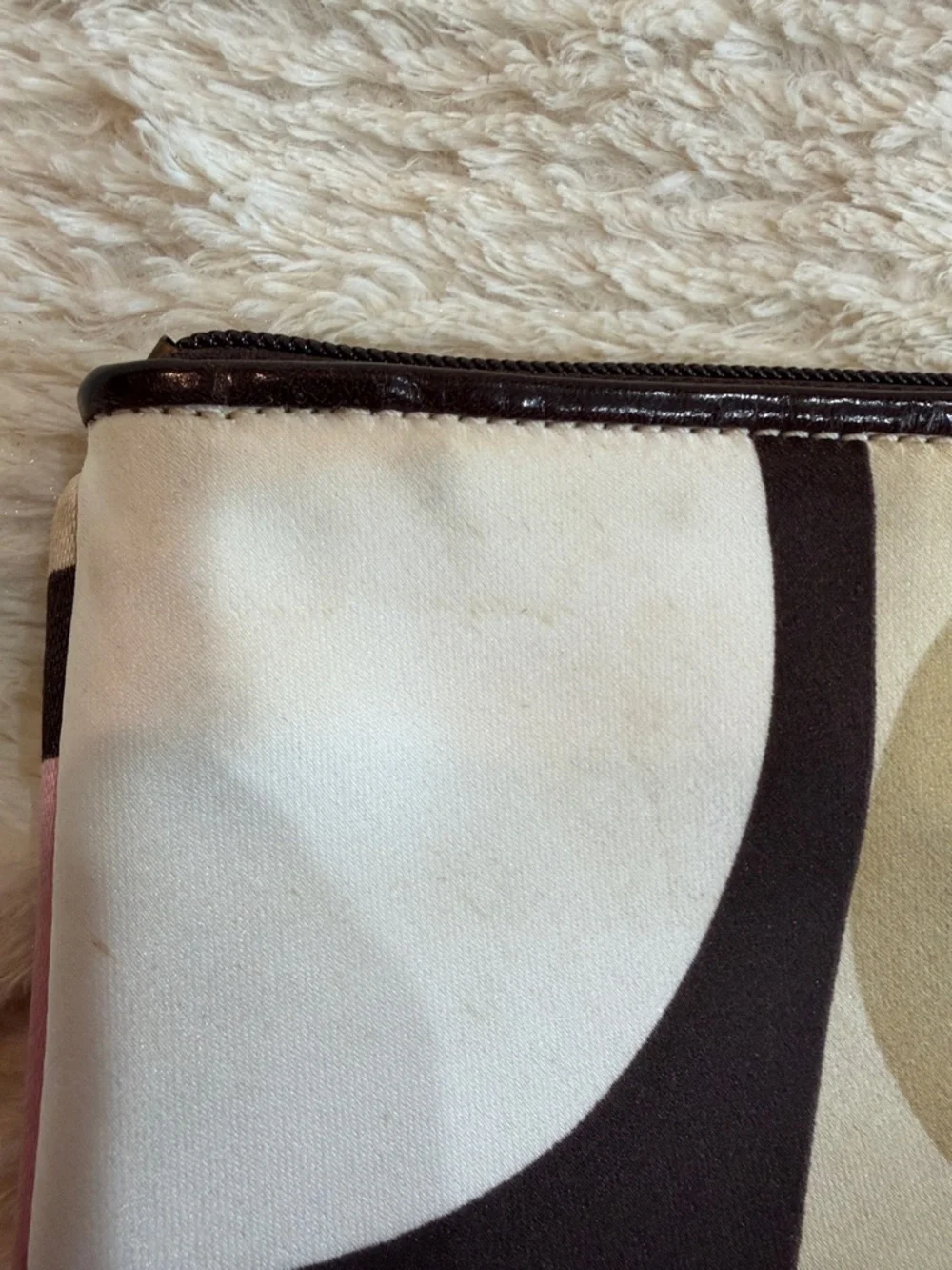 Coach Clutch Wristlet in Brown, Cream and Dark Brown - Picture 6 of 7